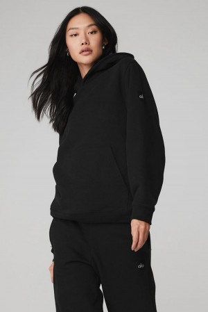 Sudadera con Capucha Alo Yoga Renown Heavy Weight Mujer Negras | España LXBF-79053