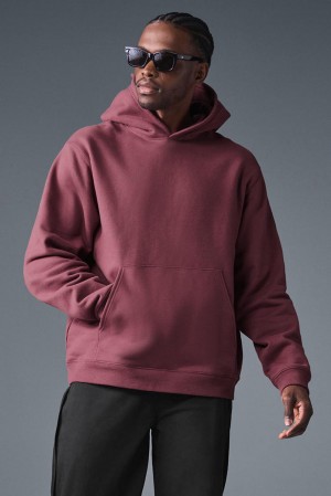 Sudadera con Capucha Alo Yoga Renown Heavy Weight Hombre Burdeos | España YKVH-38765