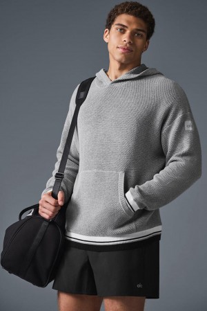 Sudadera con Capucha Alo Yoga Sports Club Knit Hombre Gris | España DTFS-13846