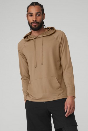 Sudadera con Capucha Alo Yoga The Conquer Hombre Gravel | España YLMU-40536