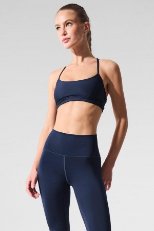 Sujetador Deportivo Alo Yoga Airlift Intrigue Mujer Azul Marino | España XRKU-20635