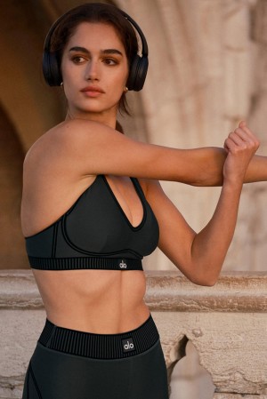 Sujetador Deportivo Alo Yoga Airlift Line Up Mujer Verde | España VDEF-31256