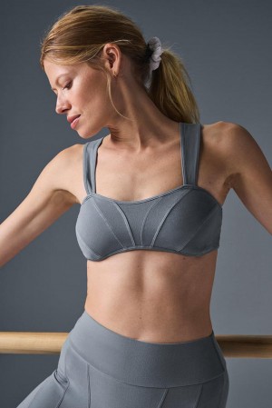 Sujetador Deportivo Alo Yoga Alosoft Sunray Mujer Gris Gris | España HMCY-05763