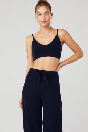 Sujetador Deportivo Alo Yoga Cashmere Jet Set Mujer Azul Marino | España MJHN-96570