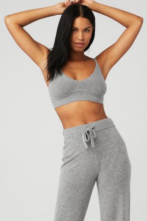 Sujetador Deportivo Alo Yoga Cashmere Jet Set Mujer Gris | España QFGU-38592
