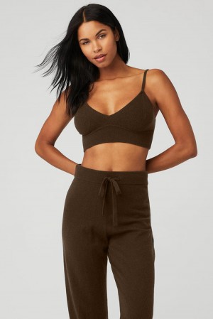 Sujetador Deportivo Alo Yoga Cashmere Jet Set Mujer Espresso | España OHWD-75916