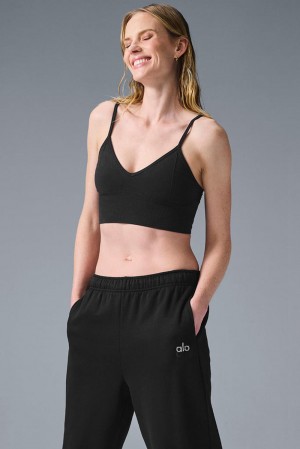 Sujetador Deportivo Alo Yoga Delightlette Mujer Negras | España GKPV-48705