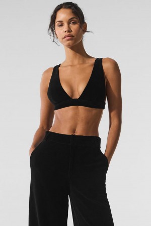 Sujetador Deportivo Alo Yoga Micro Corduroy Dreamer Mujer Negras | España BFOJ-52689