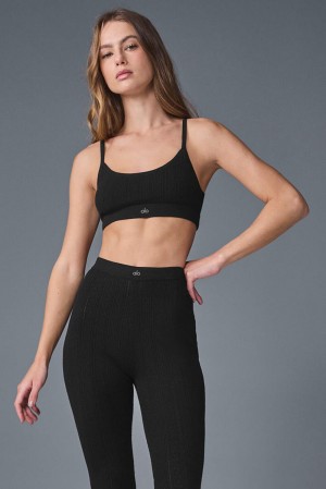 Sujetador Deportivo Alo Yoga Pointelle Sweater Be Mine Mujer Negras | España RZUM-81240