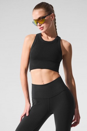 Sujetador Deportivo Alo Yoga Seamless Delight High Neck Mujer Negras | España CATJ-90814