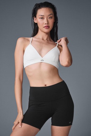 Sujetador Deportivo Alo Yoga Splendor Mujer Blancas Negras | España ZNTQ-71628