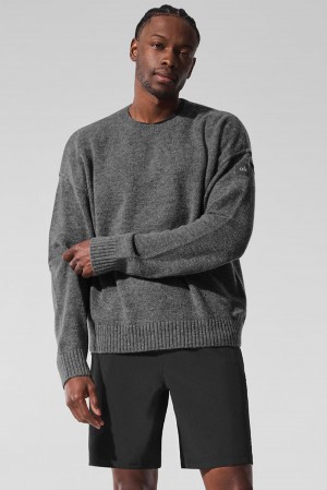 Suéteres Alo Yoga New Class Cashmere Crewneck Hombre Plateadas Gris | España ANYU-75619