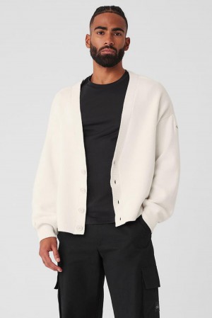 Suéteres Alo Yoga Scholar Cardigan Hombre Ivory | España KPSV-56147