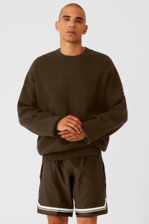Suéteres Alo Yoga Scholar Crew Neck Hombre Espresso | España WRAN-81975