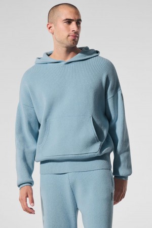 Suéteres Alo Yoga Scholar Hooded Hombre Azules | España DJYX-79536