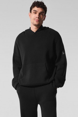 Suéteres Alo Yoga Scholar Hooded Hombre Negras | España YUKI-20439