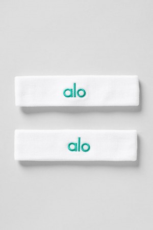 Sweatbands Alo Yoga Glow (2-Pack) Mujer Blancas Verde | España TWUR-68497
