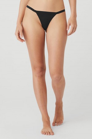 Tanga Alo Yoga Airbrush Invisible String Mujer Negras | España UMYN-95473