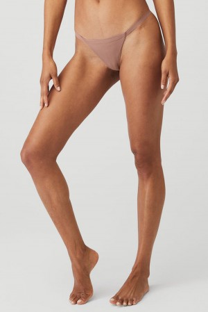 Tanga Alo Yoga Airbrush Invisible String Mujer Smoky Quartz | España XSGV-58093