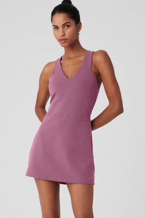 Vestido Alo Yoga Airbrush Real Mujer Soft Mulberry | España KJNC-63921