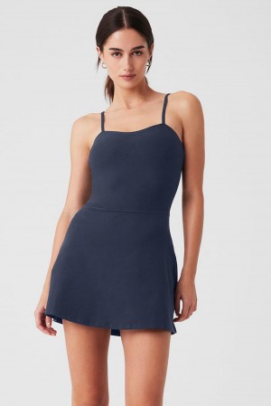 Vestido Alo Yoga Alosoft Courtside Tennis Mujer Azul Marino | España BHNT-20514
