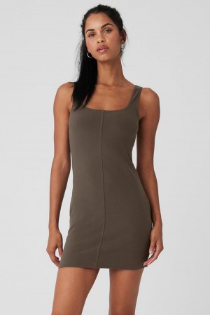 Vestido Alo Yoga Alosoft Head Start Mujer Verde Oliva | España JHTK-91403