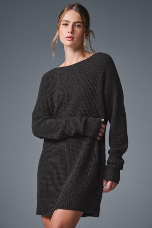 Vestido Alo Yoga Cashmere Plush Waffle Mujer Verde Menta Gris | España QXNY-01324