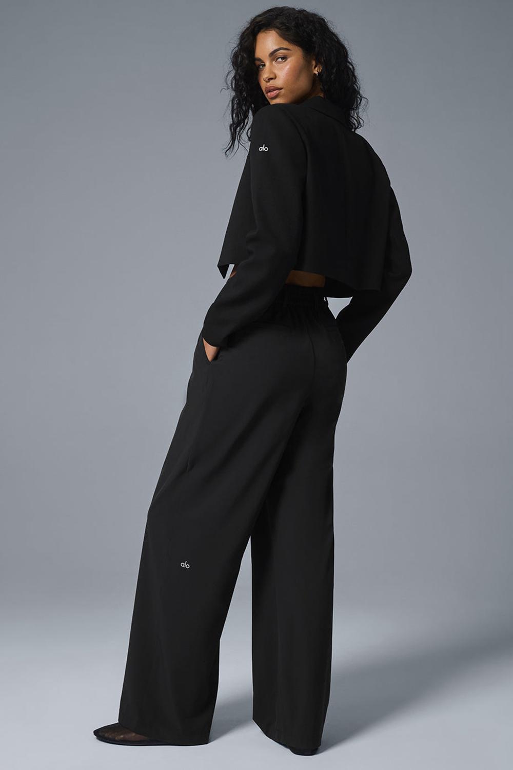 Blazers Alo Yoga Cropped First-Class Mujer Negras | España  LHFA-80935