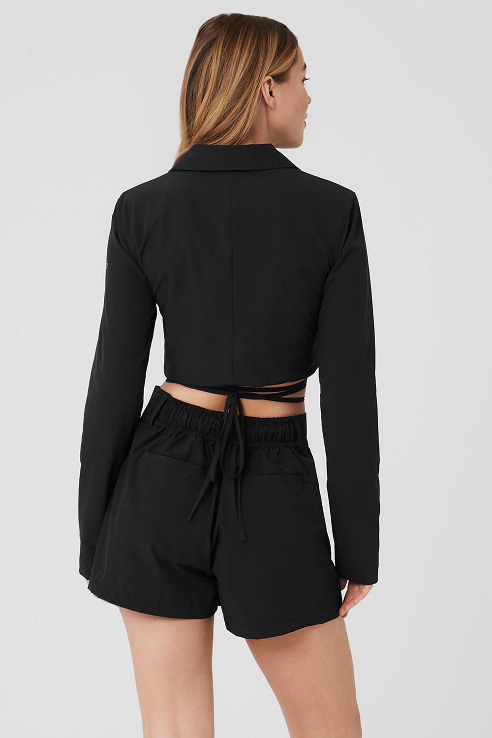Blazers Alo Yoga Cropped Status Mujer Negras | España  SDBN-08617