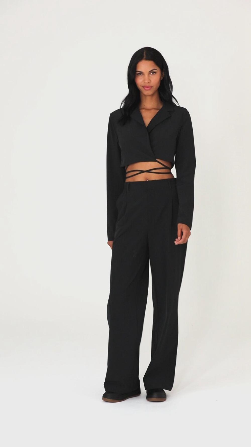 Blazers Alo Yoga Cropped Status Mujer Negras | España  SDBN-08617