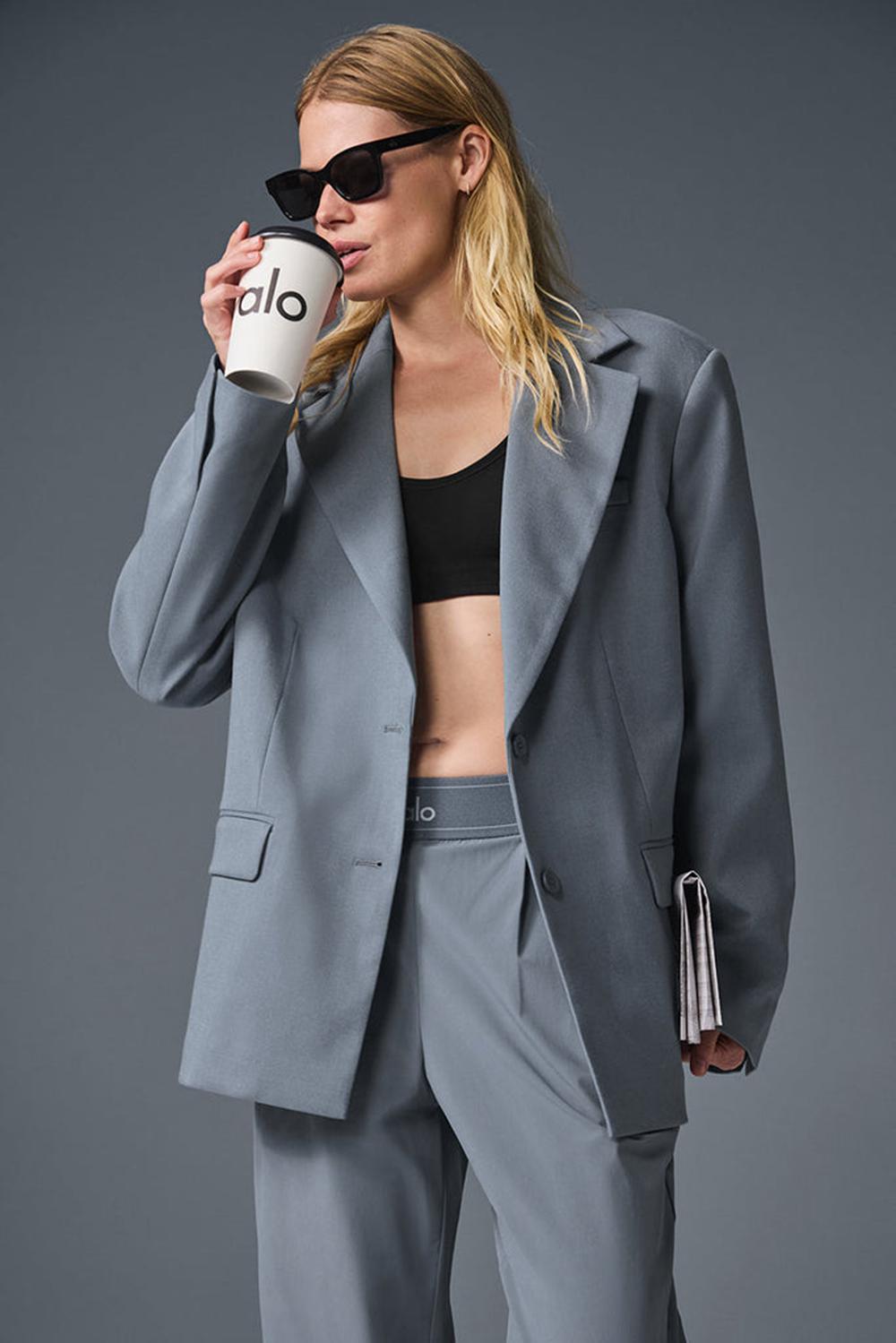 Blazers Alo Yoga First-Class Mujer Gris | España  UQNX-31795
