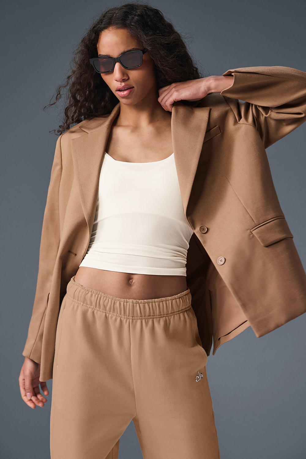 Blazers Alo Yoga First-Class Mujer Toasted Almond | España  FTOK-64270