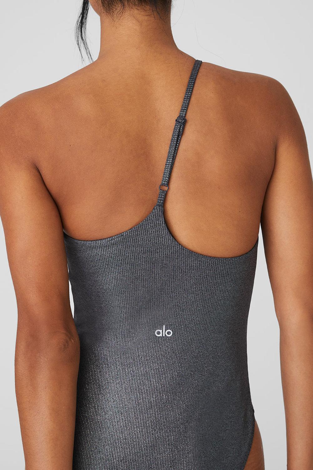 Body Alo Yoga Alosoft Ribbed Shimmer Plie Mujer Gris Oscuro | España  VHLY-97156