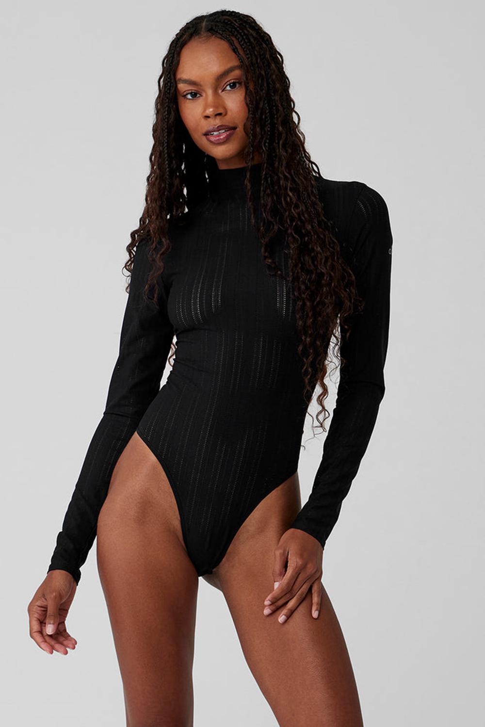 Body Alo Yoga Euphoria Long Sleeve Mujer Negras | España  DQAK-34517
