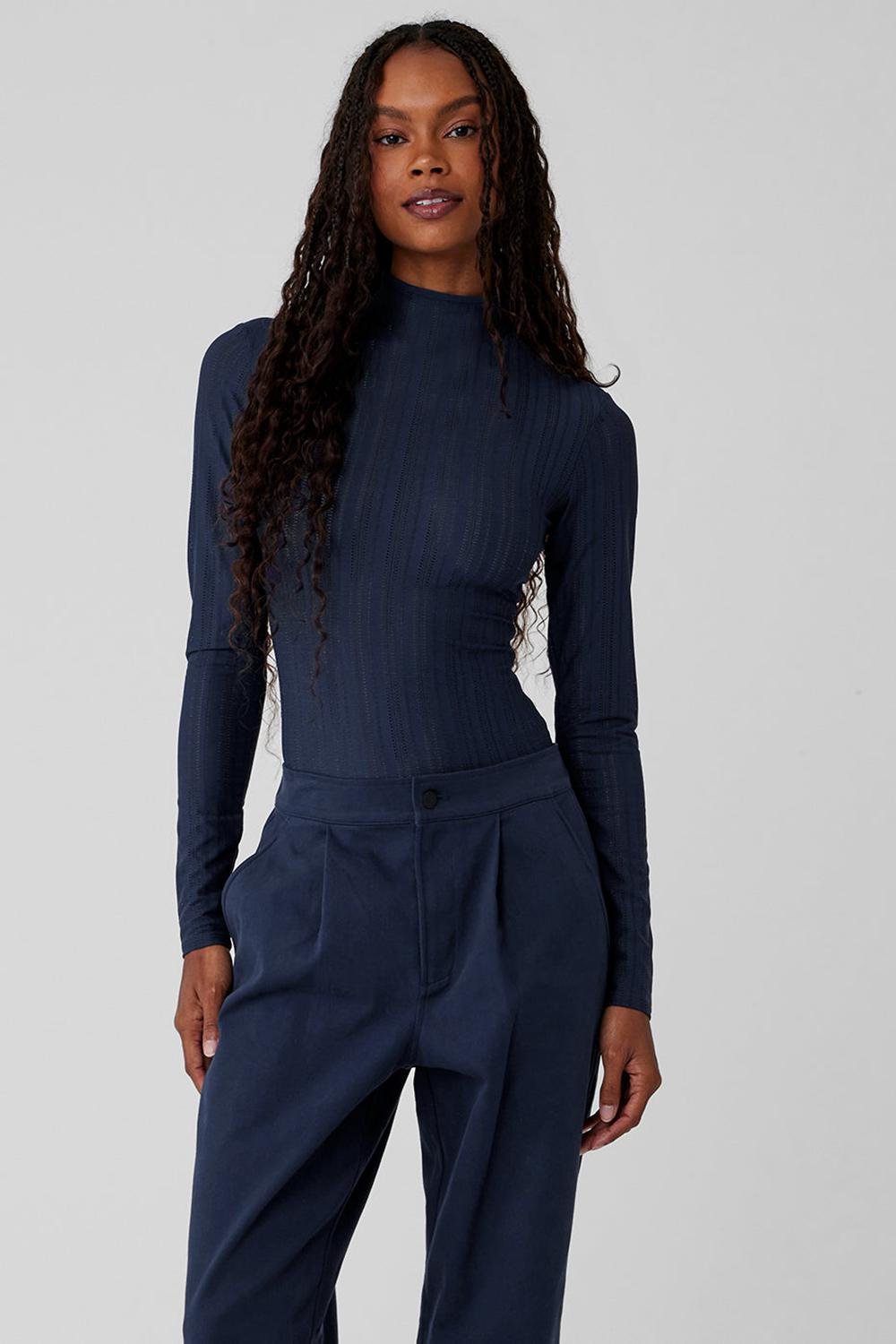 Body Alo Yoga Euphoria Long Sleeve Mujer Azul Marino | España  HFWE-06539
