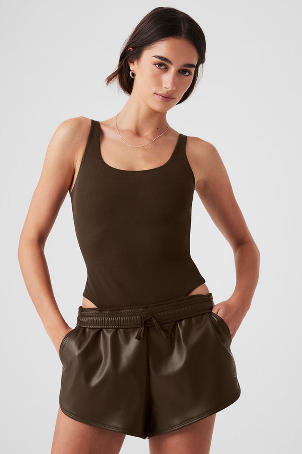 Body Alo Yoga Mesh Sheer Illusion Mujer Espresso | España  XSHK-61845