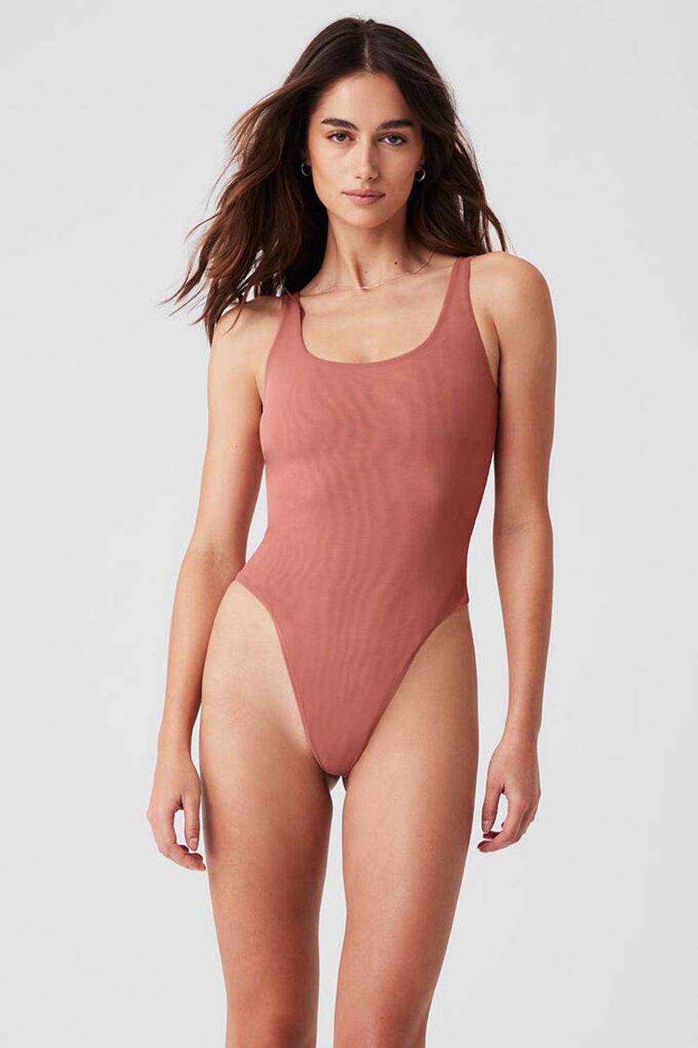 Body Alo Yoga Mesh Sheer Illusion Mujer Soft Terracotta | España  ETRD-80376