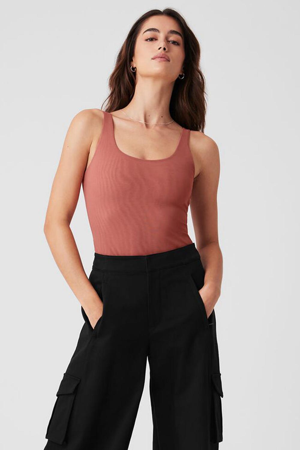 Body Alo Yoga Mesh Sheer Illusion Mujer Soft Terracotta | España  ETRD-80376