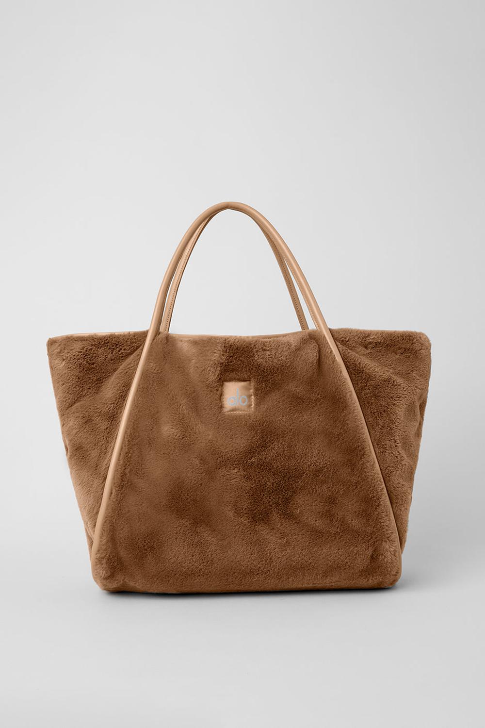 Bolso Tote Alo Yoga Faux Fur Mujer Toasted Almond | España  TCKL-38104