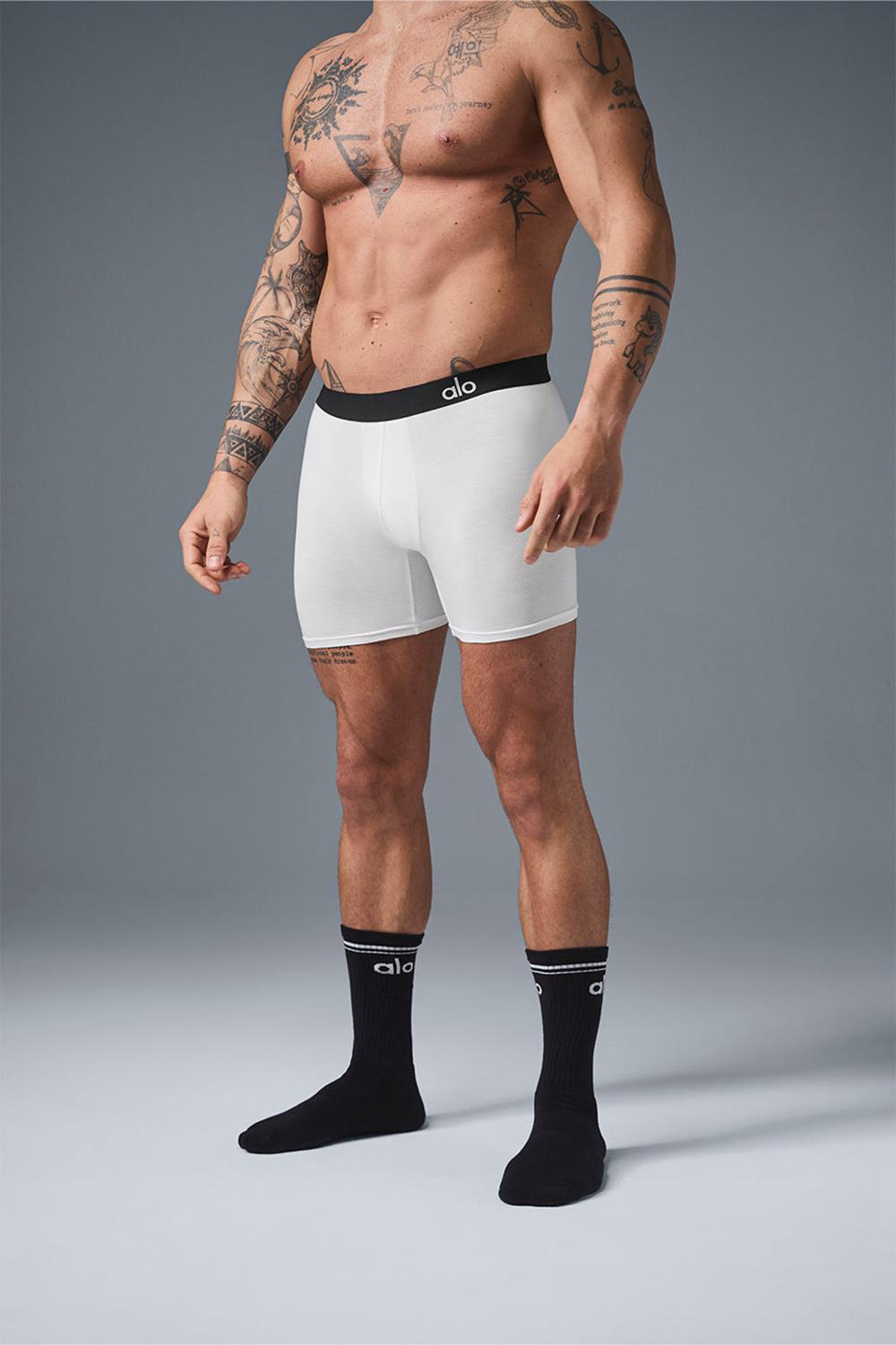 Boxer Alo Yoga Day and Night Hombre Blancas | España  QFDX-83206