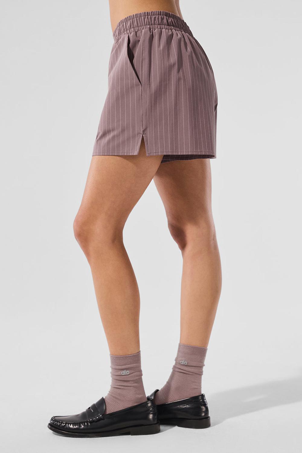 Boxer Alo Yoga Pinstripe Daylight Mujer Mushroom / Ivory | España  MFVT-15037