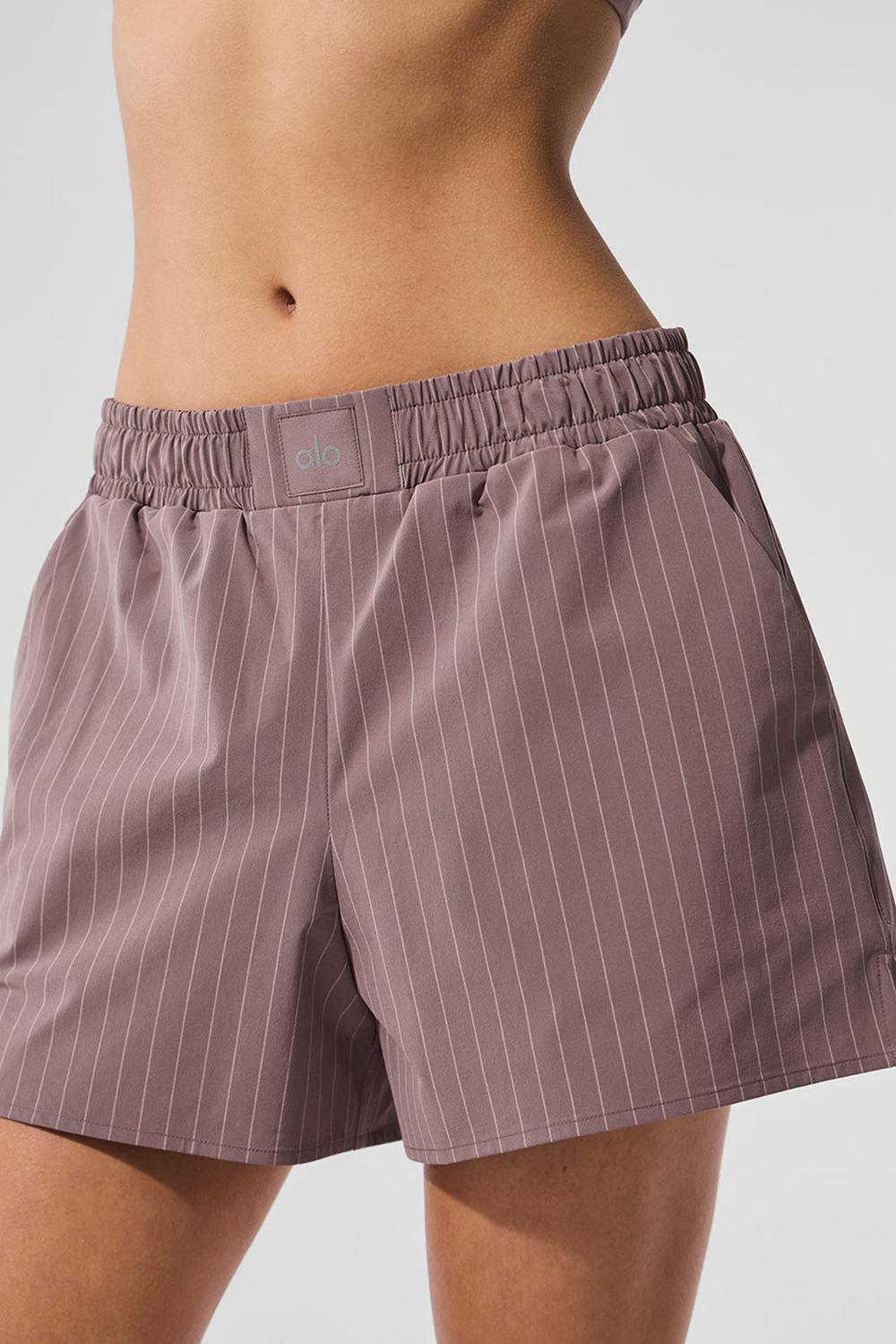 Boxer Alo Yoga Pinstripe Daylight Mujer Mushroom / Ivory | España  MFVT-15037
