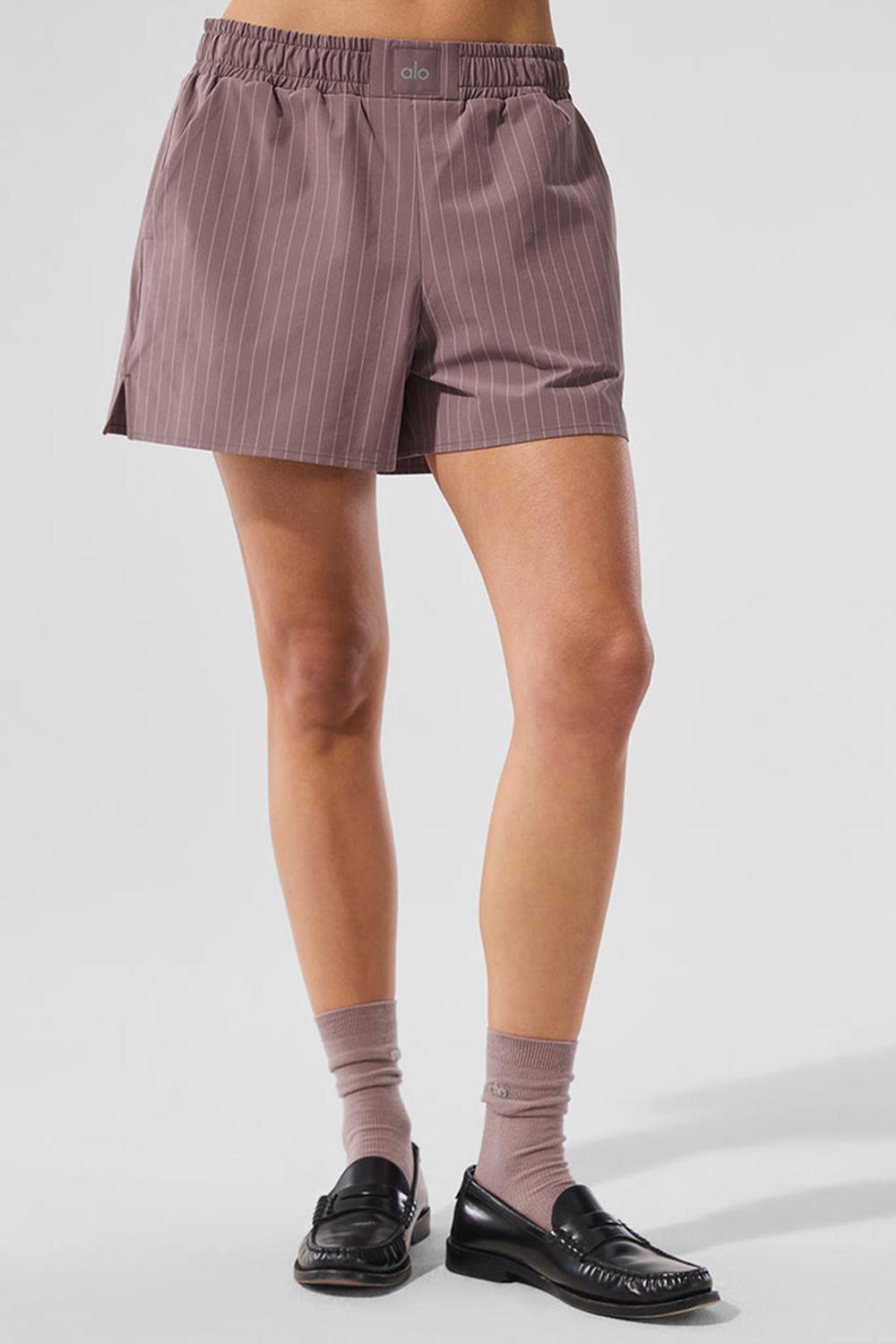 Boxer Alo Yoga Pinstripe Daylight Mujer Mushroom / Ivory | España  MFVT-15037