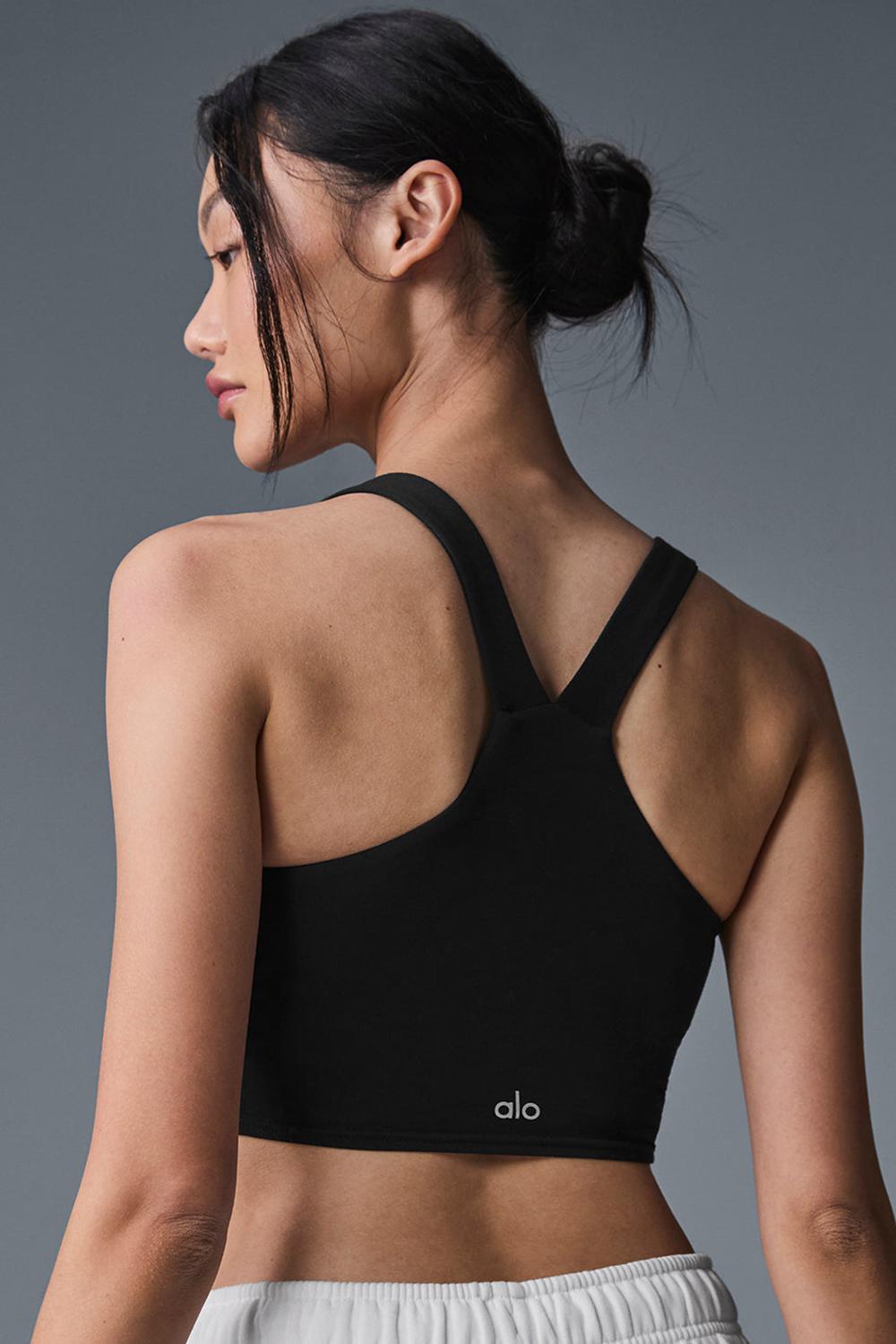 Bra Tank Alo Yoga Airbrush Real Mujer Negras | España  JGLA-83120