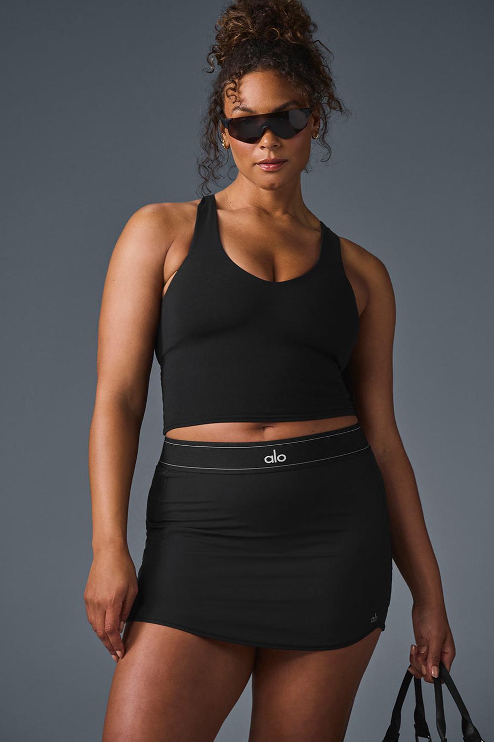 Bra Tank Alo Yoga Airbrush Real Mujer Negras | España  JGLA-83120
