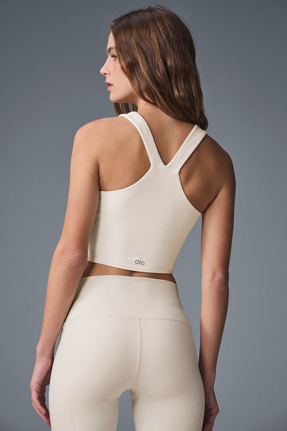 Bra Tank Alo Yoga Airbrush Real Mujer Oat Milk | España  VXHK-62513