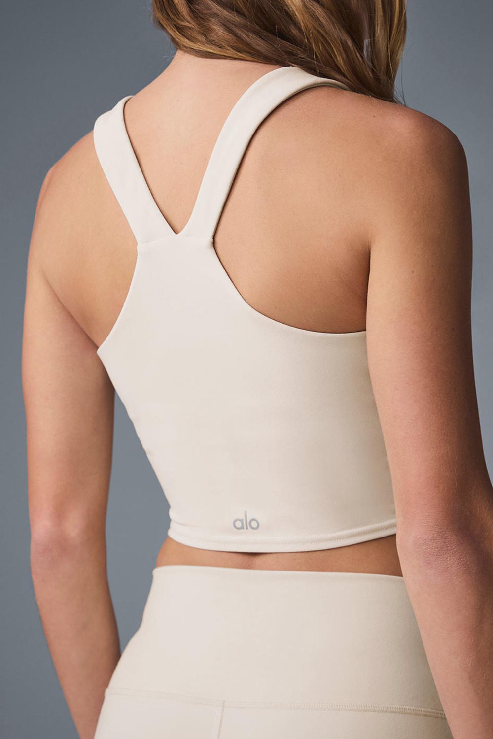 Bra Tank Alo Yoga Airbrush Real Mujer Oat Milk | España  VXHK-62513