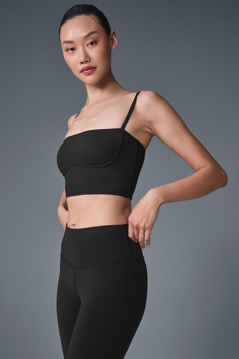 Bra Tank Alo Yoga Airbrush Streamlined Mujer Negras | España  EABX-96302