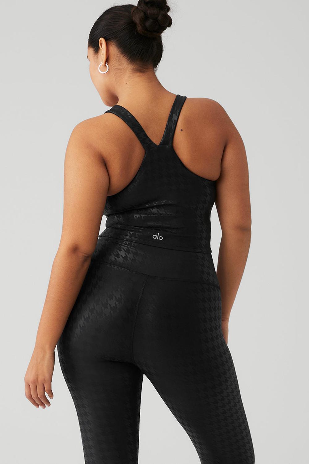 Bra Tank Alo Yoga Airlift Glimmer Houndstooth Real Mujer Negras | España  QTSD-51468