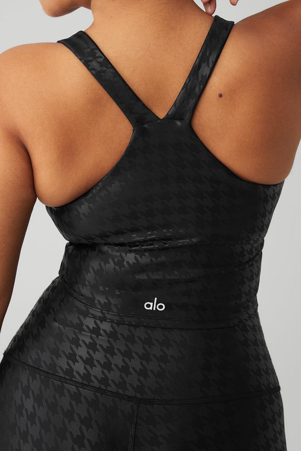 Bra Tank Alo Yoga Airlift Glimmer Houndstooth Real Mujer Negras | España  QTSD-51468